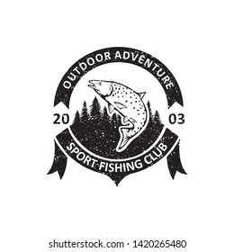 vintage Fishing badges labels, emblems and logo