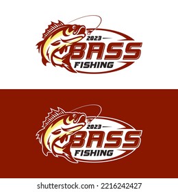 vintage fishing emblems, labels, badges, logo design template illustration. Sport fishing Logo