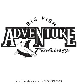 Vintage Fishing logo design with fish icon. Fishing club emblem or logo.