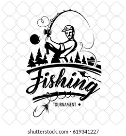 Vintage Fishing Logos, Emblems, Labels Badge Set. Vector Illustration