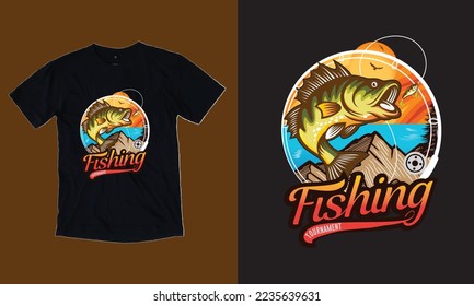 Vintage Fishing T shirt design