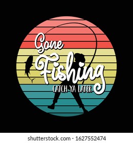 Vintage Fishing T-Shirt Design Template 