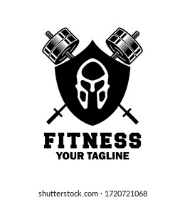 Vintage Fitness body building logo design template