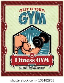 Vintage Fitness Club, GYM, poster design
