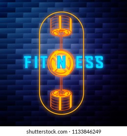 Vintage fitness, gym emblem