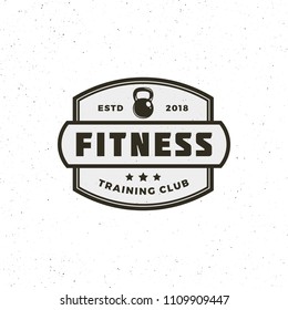 vintage fitness gym logo. retro styled sport emblem, badge, logotype template. vector illustration