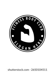 Vintage Fitness Logo, Gym Fitness Logo Design Vector, Retro Style Fitness Gym Logo 