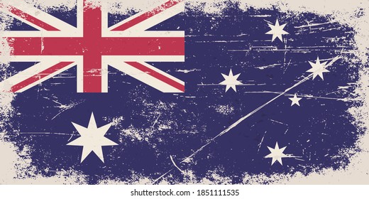 Vintage flag of Australia. Australian flag