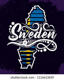 Vintage flag colored country label concept. Vector illustration design for t-shirt and printing.