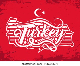Vintage flag colored country label concept. Vector illustration design for t-shirt and printing.