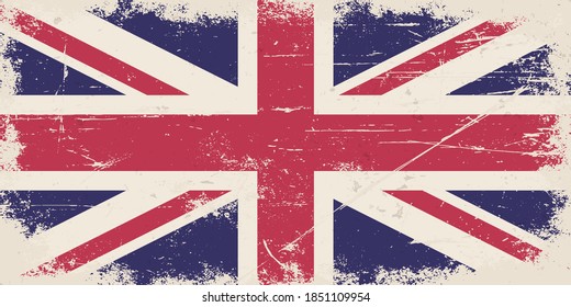 Vintage flag of UK. United Kingdom of Great Britain and Northern Ireland