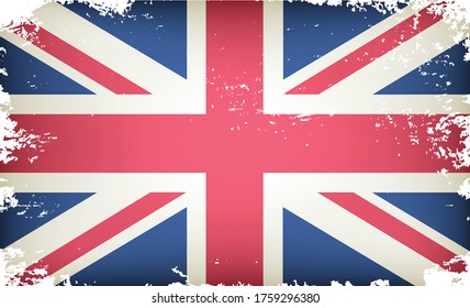 Vintage flag of United Kingdom.Grunge British flag.