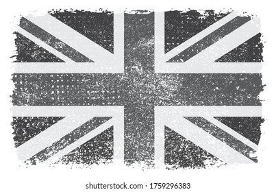 Vintage flag of United Kingdom.Grunge British flag.