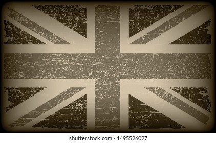 Vintage flag of United Kingdom.Grunge UK flag.