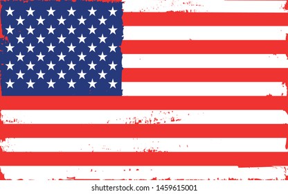 Vintage flag of USA. Grunge American flag.
