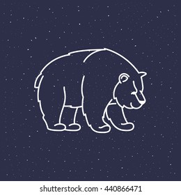 Vintage flat bear character logo. Animal design template elements for your corporate identity, sport team branding, T-shirt, label, badge, card or illustration.