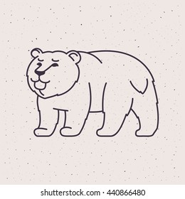 Vintage flat bear character logo. Animal design template elements for your corporate identity, sport team branding, T-shirt, label, badge, card or illustration.