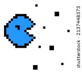 Vintage flat card with pacman. Online game icon. Play online. Error 404 page not found. Vector illustration. stock image. 