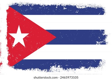 Vintage flat design grunge Cuba flag background