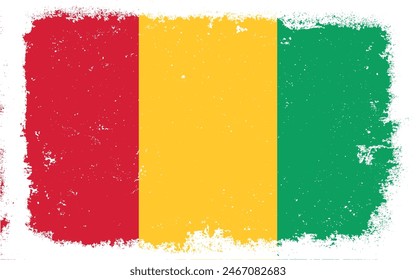 Vintage flat design grunge Guinea flag background