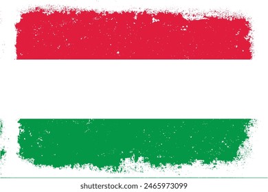 Vintage flat design grunge Hungary flag background