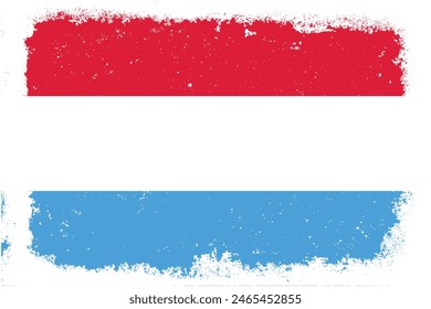 Vintage flat design grunge luxembourg flag background
