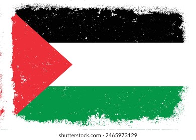 Vintage flat design grunge Palestine flag background