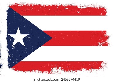 Vintage flat design grunge Puerto Rico flag background