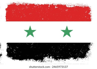Vintage flat design grunge Syria flag background