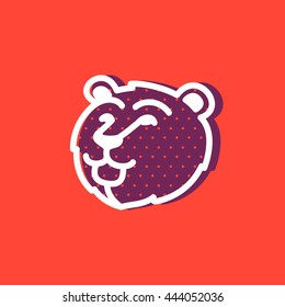Vintage flat graphics bear character logo. Animal design template elements for your corporate identity, sport team branding, T-shirt, label, badge, card or illustration.