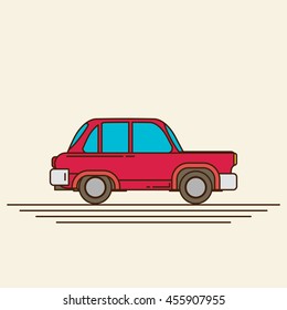 Vintage flat vector car