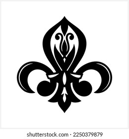 Vintage fleur de lis clipart Damask pattern. Engraving Vector stock illustration. EPS 10