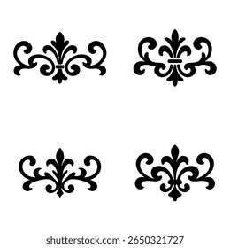 Vintage Fleur de Lis Swirl Elements.