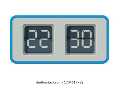 Vintage Flip Clock, Retro Style Time Measuring Instrument Vector Illustration
