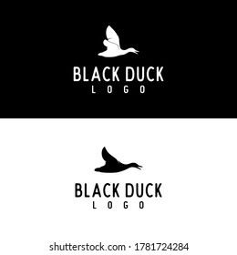 Vintage fliying duck logo design