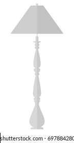 Vintage floor lamp. Flat design illustration.