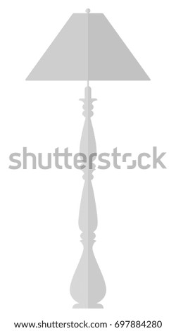 Vintage floor lamp. Flat design illustration.