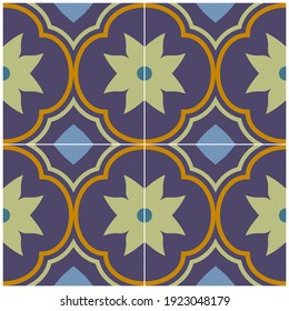 Vintage floor and wall tiles seamless pattern. Decorative retro ceramic tiles.