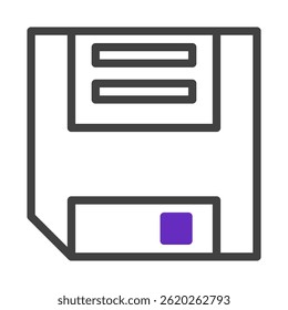 Vintage floppy disk icon representing computer data storage technology