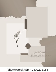 Vintage Floral Aesthetic Memo Pad for Scrapbooking and Moodboards