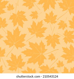 vintage floral autumn (fall) seamless pattern with maple leaves 