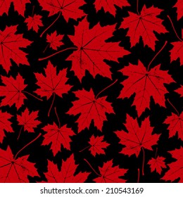 vintage floral autumn (fall) seamless pattern with maple leaves 