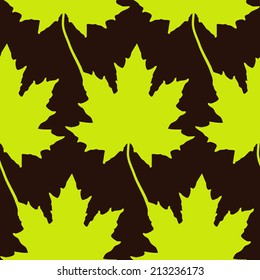 vintage floral autumn (fall) seamless pattern with maple leaves 