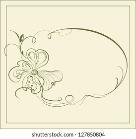 Vintage floral background. Beautiful frame with flower . Calligraphic Design Elements.  Vector illustration.