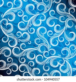 Vintage floral background Blue.
