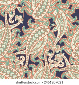 Vintage floral background. Damask paisley seamless vector pattern