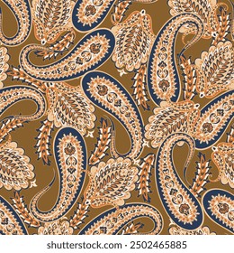 Vintage floral background. Damask paisley seamless vector pattern