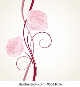 Vintage floral background with flower rose. Element for design.