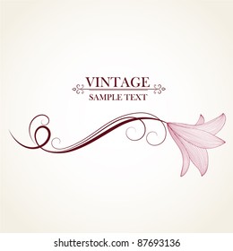 Vintage floral background with flowers lily. Element for design.