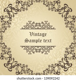 Vintage floral background with frame